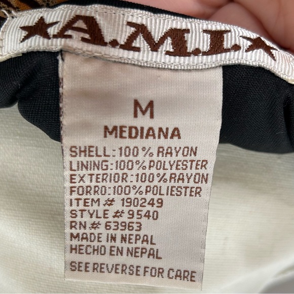 A. M. I. Brown animal print midi dress - Picture 3 of 6